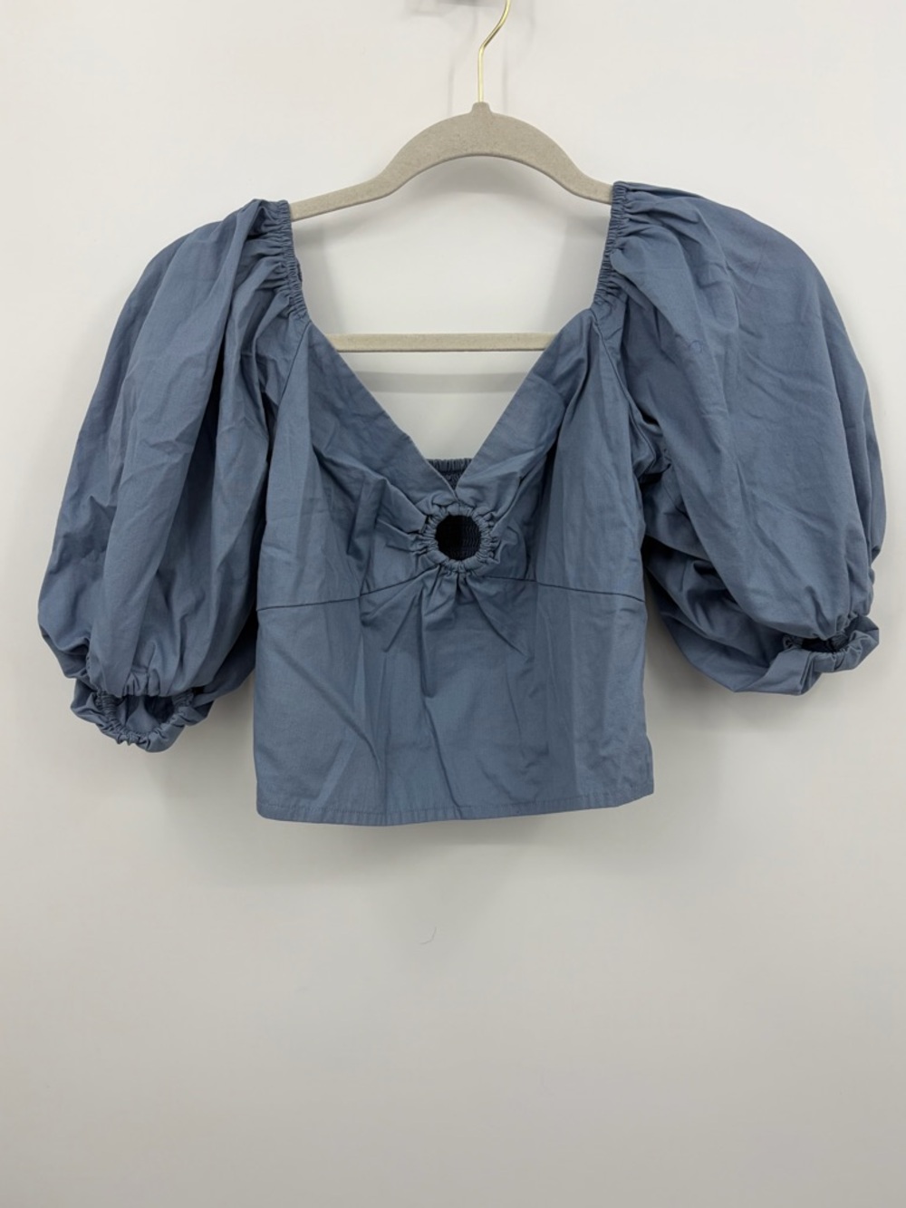 Abercrombie & Fitch Light Blue Puff Sleeve Top sz S